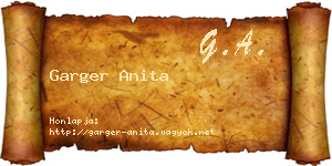 Garger Anita névjegykártya