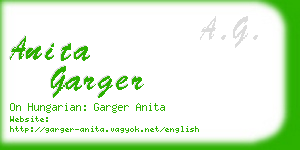 anita garger business card